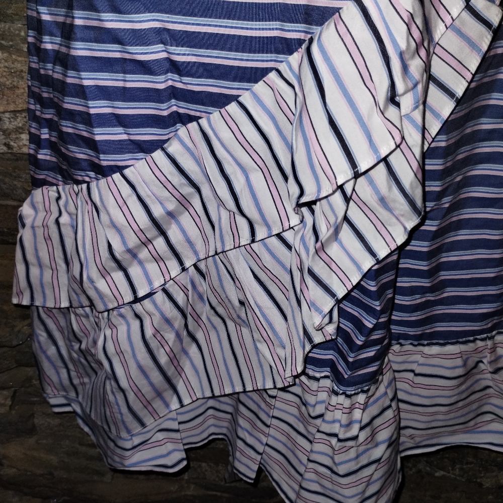 Parker Blue and White Striped Mini Dress, Great Condition, Tie Waist Size 0 - Picture 4 of 10